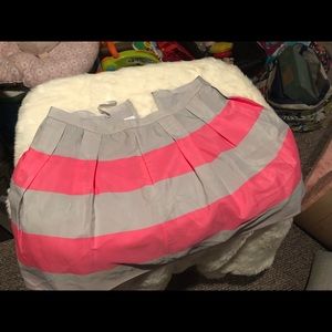 J Crew Pleated mini Skirt pink and grey